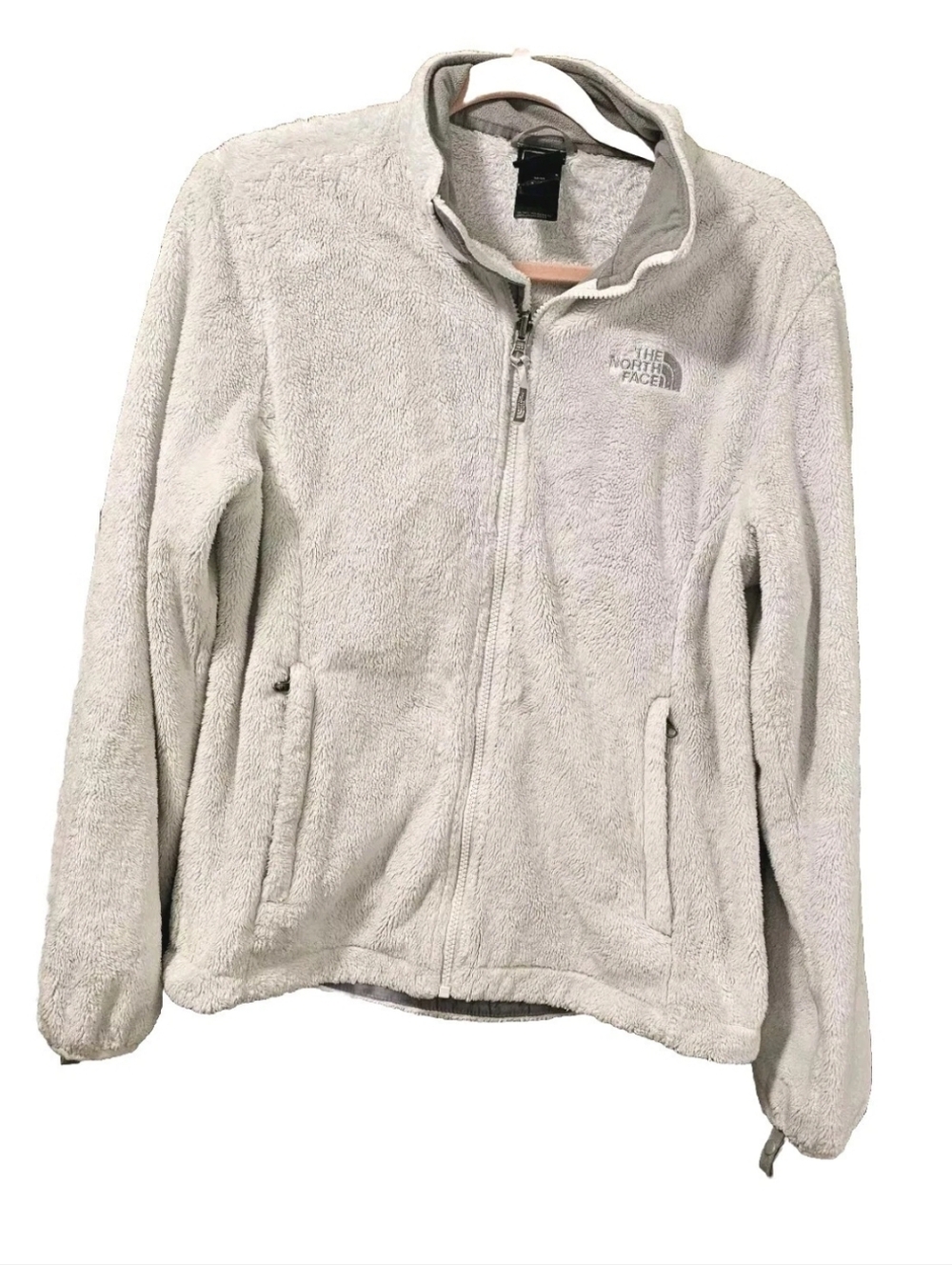 The North Face Jacket Women's Midweight Fleece Full Zip White Outdoor Medium